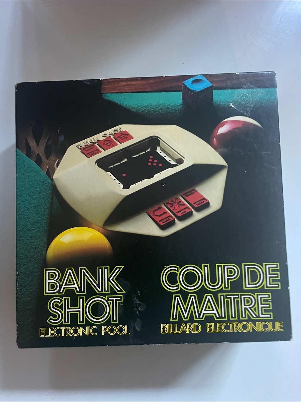 Bank Shot Electronic Pool Game Box - Green, Yellow, Red - No Manual